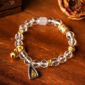 Clear Quartz Amulet Charm Bracelet – Clarity & Protection