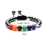 7 Chakra Hematite Bracelet - Promote Wellness - Buddha & Karma