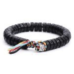 Coconut Shell Beads Bracelet with Engraved Mantra - Buddha & Karma