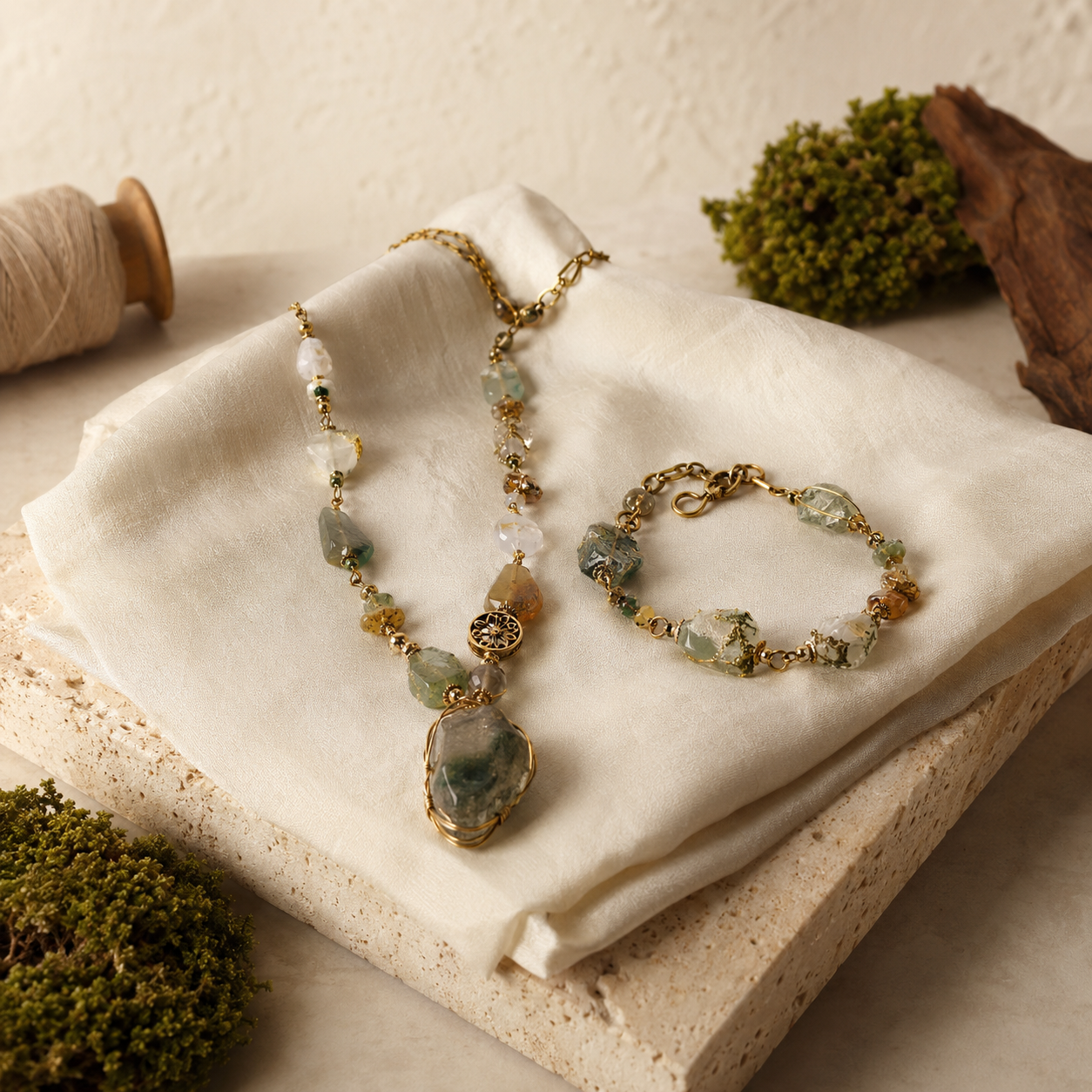 One-of-a-kind crystal jewelry crafted around the natural shape of each stone